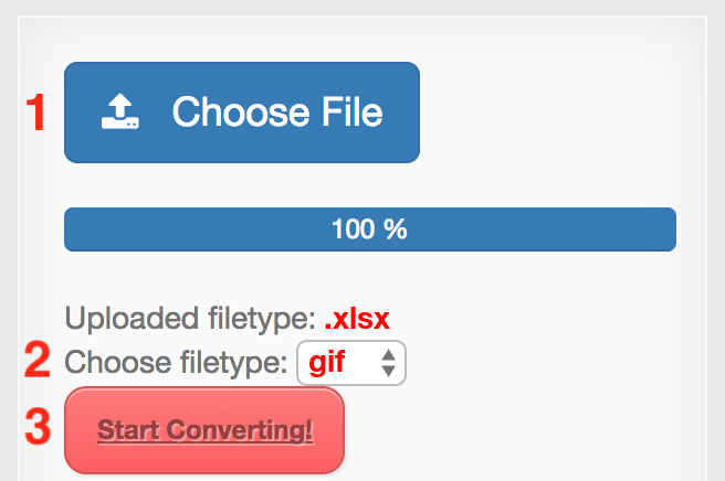 How to convert XLSX files online to GIF